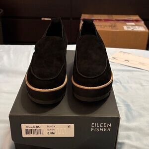 Eileen Fisher ELLs Suede Loafer Wedge. Women size 6.5 NEW